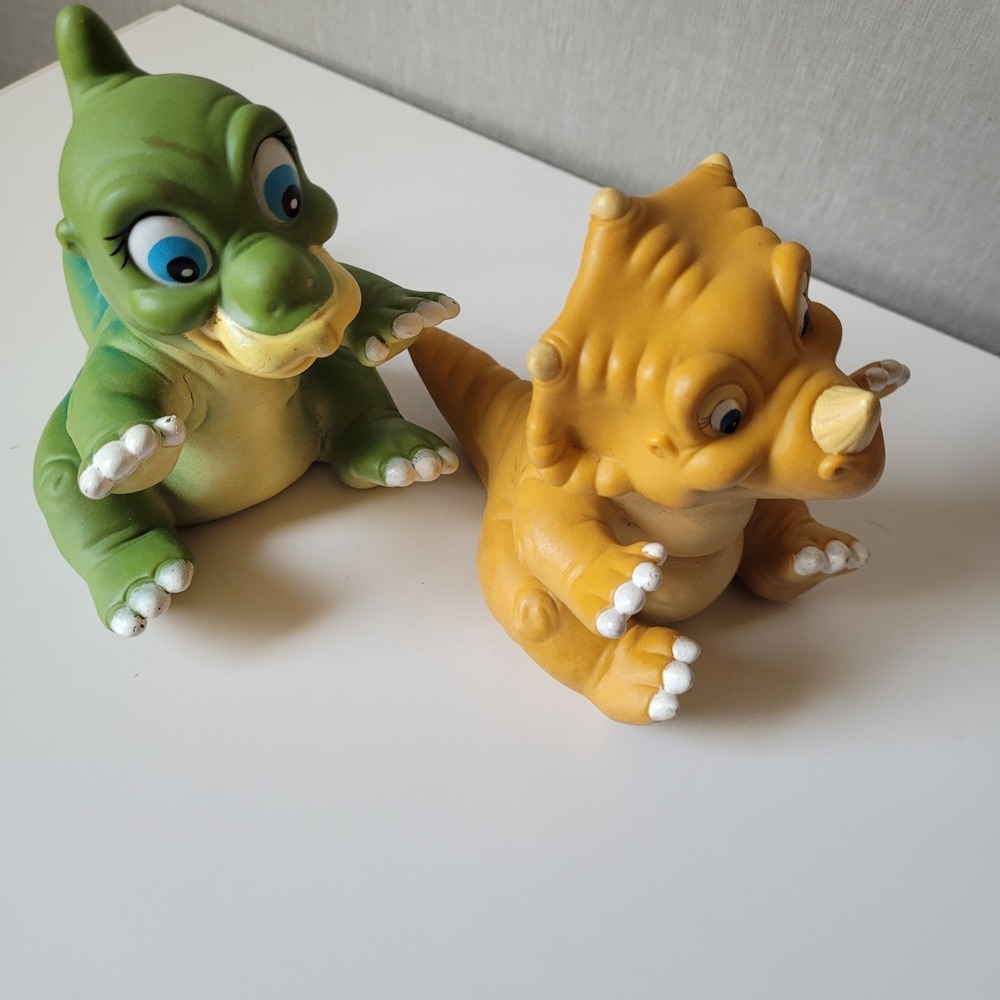 Vintage 1988 Land Before Time Pizza Hut Puppets - Cera & Ducky Set - Rare - Picture 6 of 9